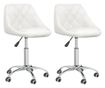 Zakretne kuhinjske stolice, 2 kom., bijele, umjetna koža