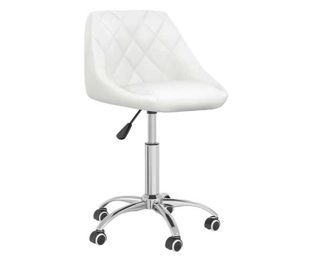 Zakretne kuhinjske stolice, 2 kom., bijele, umjetna koža