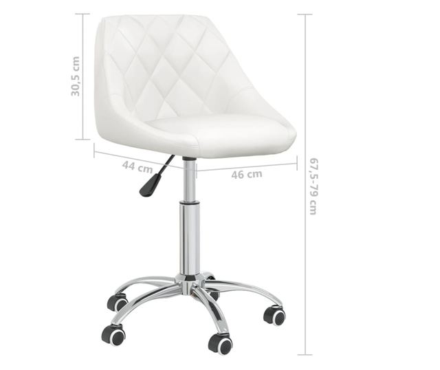 Zakretne kuhinjske stolice, 2 kom., bijele, umjetna koža