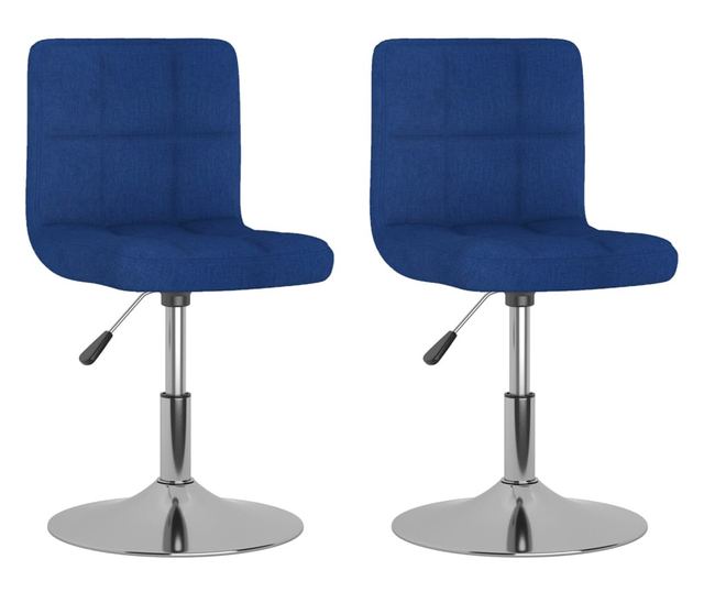 Zakretne kuhinjske stolice, 2 kom., plave, tekstil