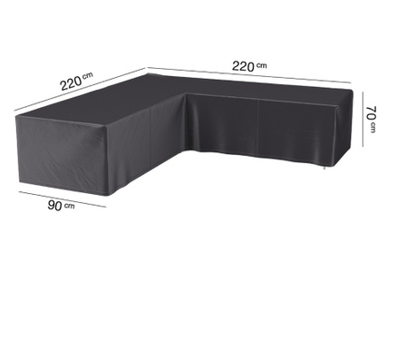 Husa mobilier gradina AeroCover pentru coltar, 220x220x90x70 cm, forma L, antracit
