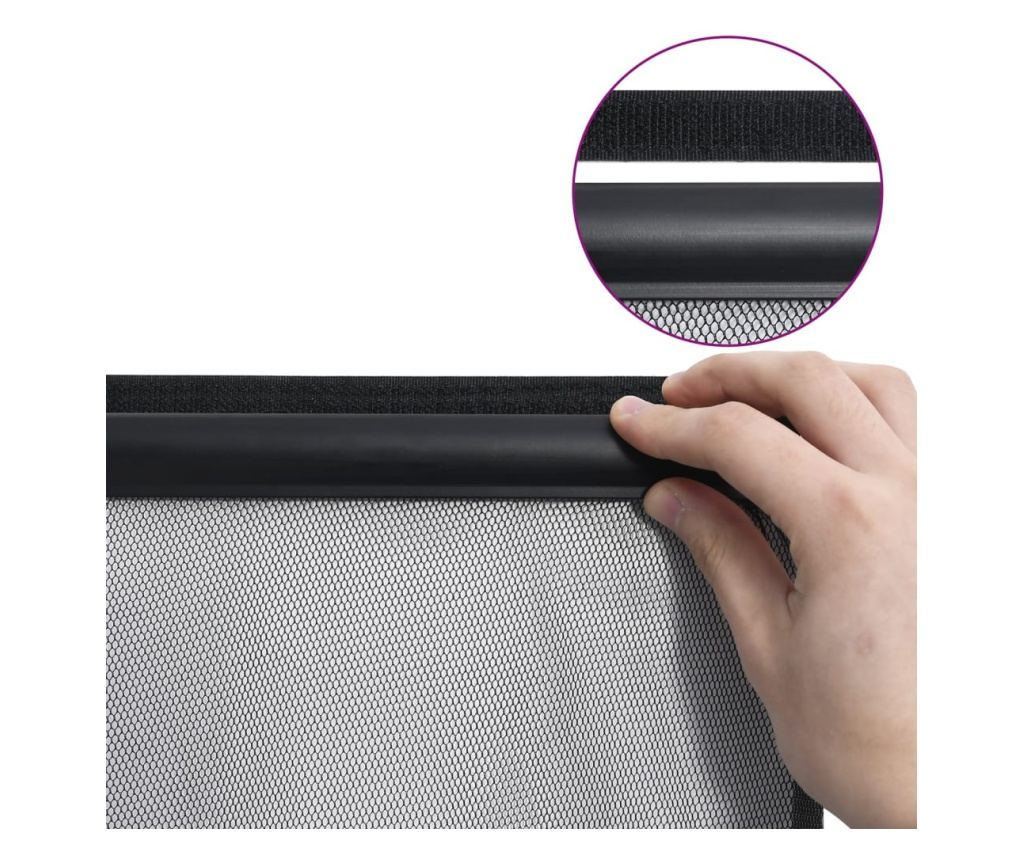 Zastor protiv insekata s 10-dijelnom mrežom crni 240 x 240 cm - 17