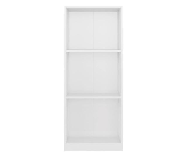3-szintes magasfényű fehér forgácslap könyvszekrény 40x24x108cm