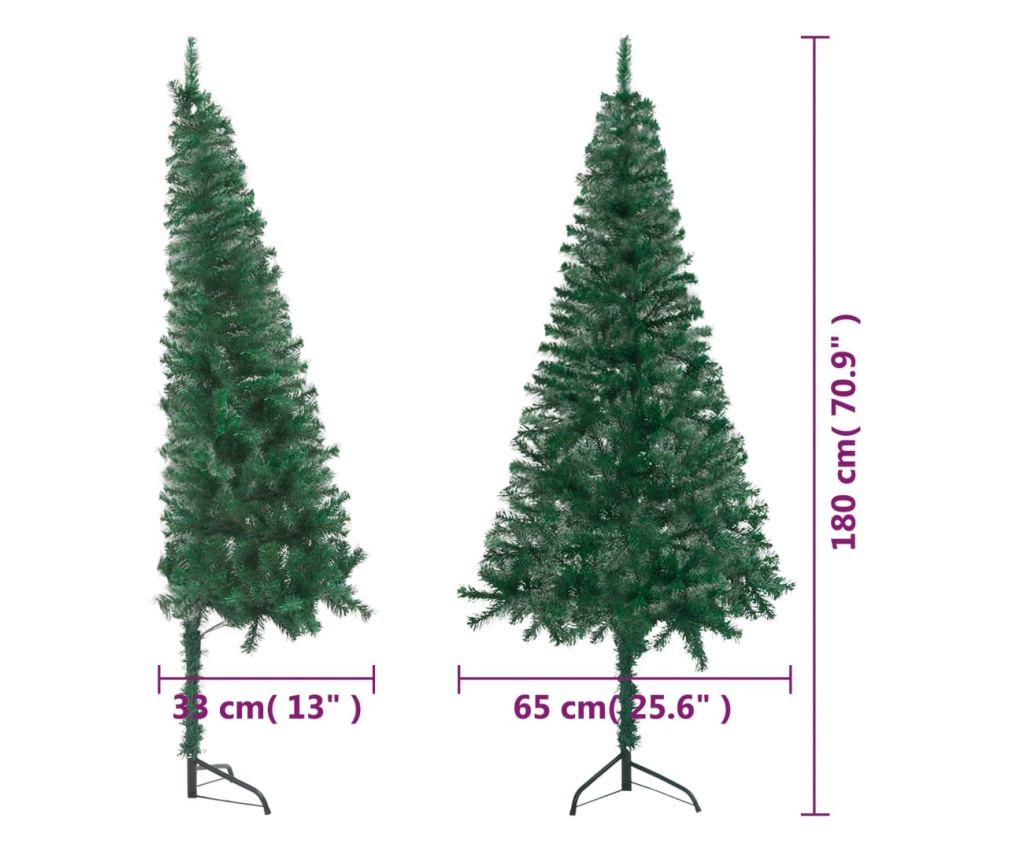 Umjetno božićno drvce, kutno, zeleno, 180 cm, PVC - 8