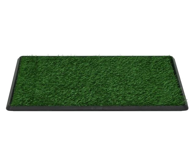 Toaleti za ljubimce s pladnjem i travom 2 kom zeleni 76x51x3 cm