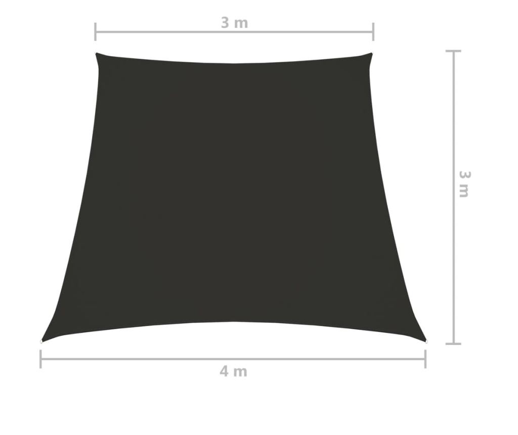 Jedro za zaštitu od sunca od tkanine trapezno 3/4x3 m antracit - 15