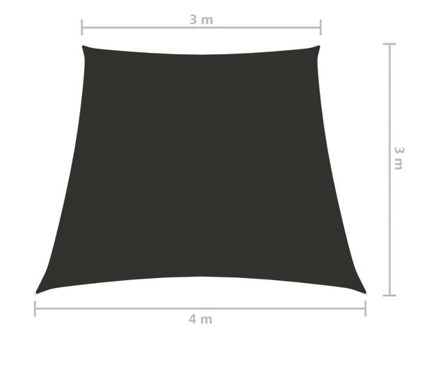 Jedro za zaštitu od sunca od tkanine trapezno 3/4x3 m antracit