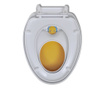 2 db fehér és sárga műanyag WC ülőke lassan csukódó fedéllel