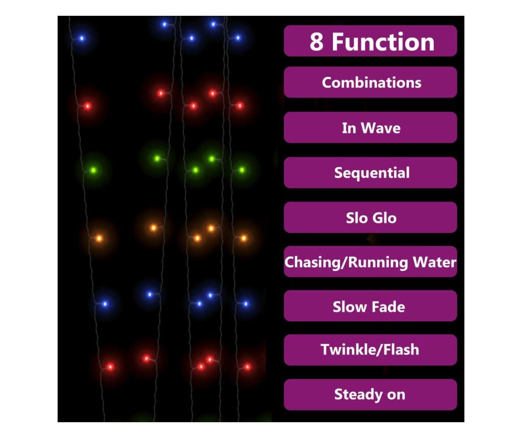 Solarna svjetlosna žica, 2 kom x 200 LED višebojna unutarnja/vanjska - 4