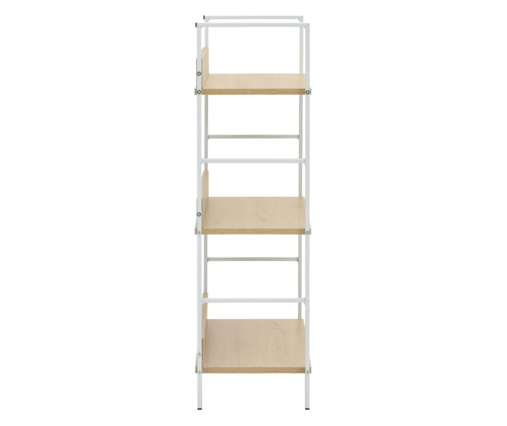 3 szintes tölgyszínű forgácslap könyvespolc 60 x 27,6 x 90,5 cm - 10
