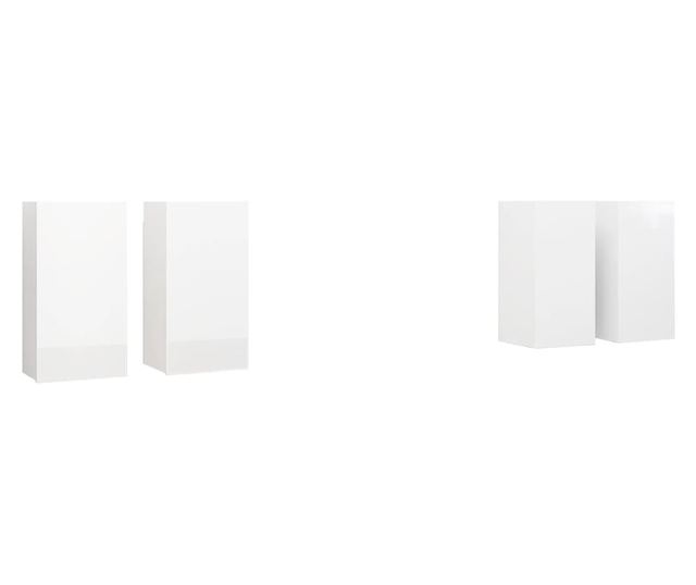 TV komode, 4 kom., bijele visoki sjaj, 30,5x30x60 cm, PAL