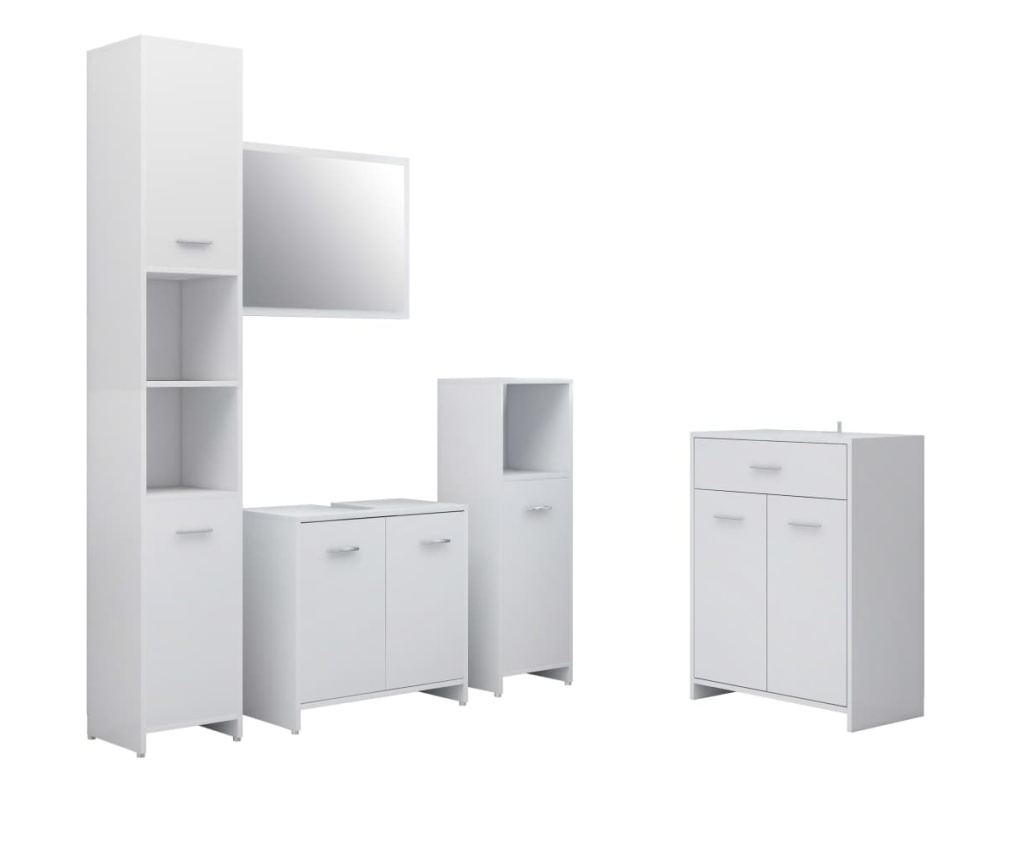 Set kupaonskog namještaja od 4 komada, bijeli - 2