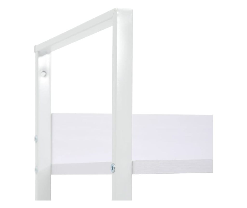 4 szintes fehér forgácslap könyvespolc 60 x 27,6 x 124,5 cm - 14