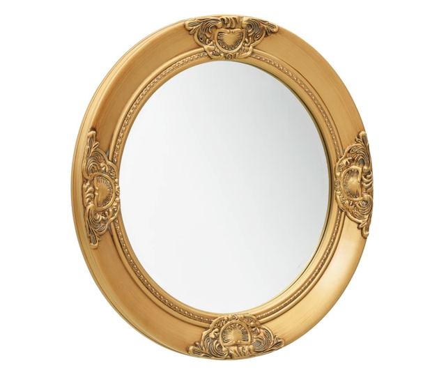 Lustro ścienne w stylu barokowym, złote, 50 cm