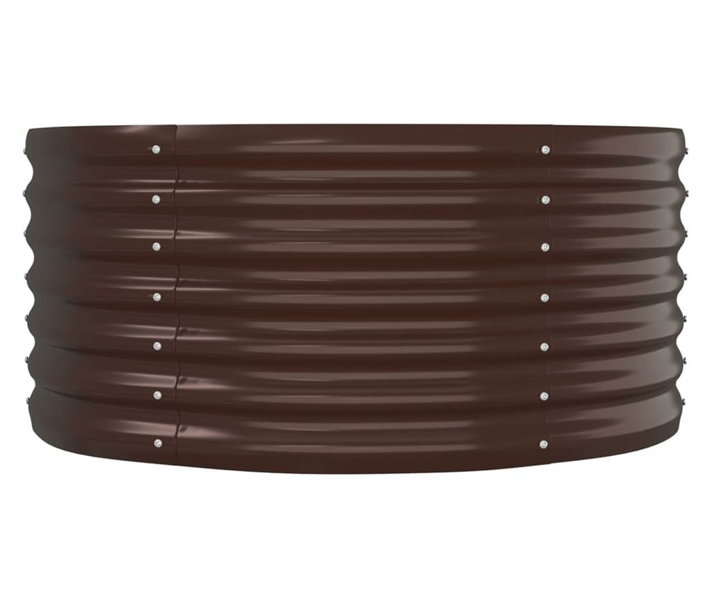 Градинска саксия кафява 152x80x36 см прахово боядисана стомана - 4