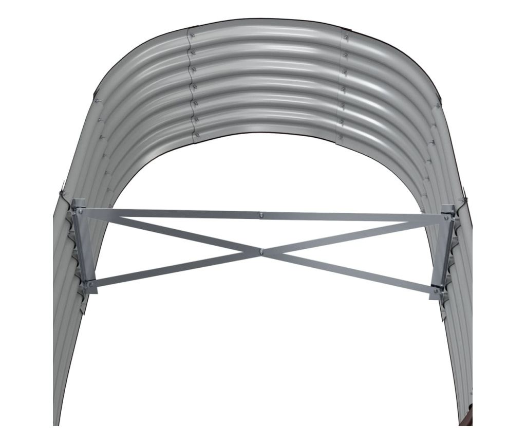 Градинска саксия кафява 152x80x36 см прахово боядисана стомана - 5