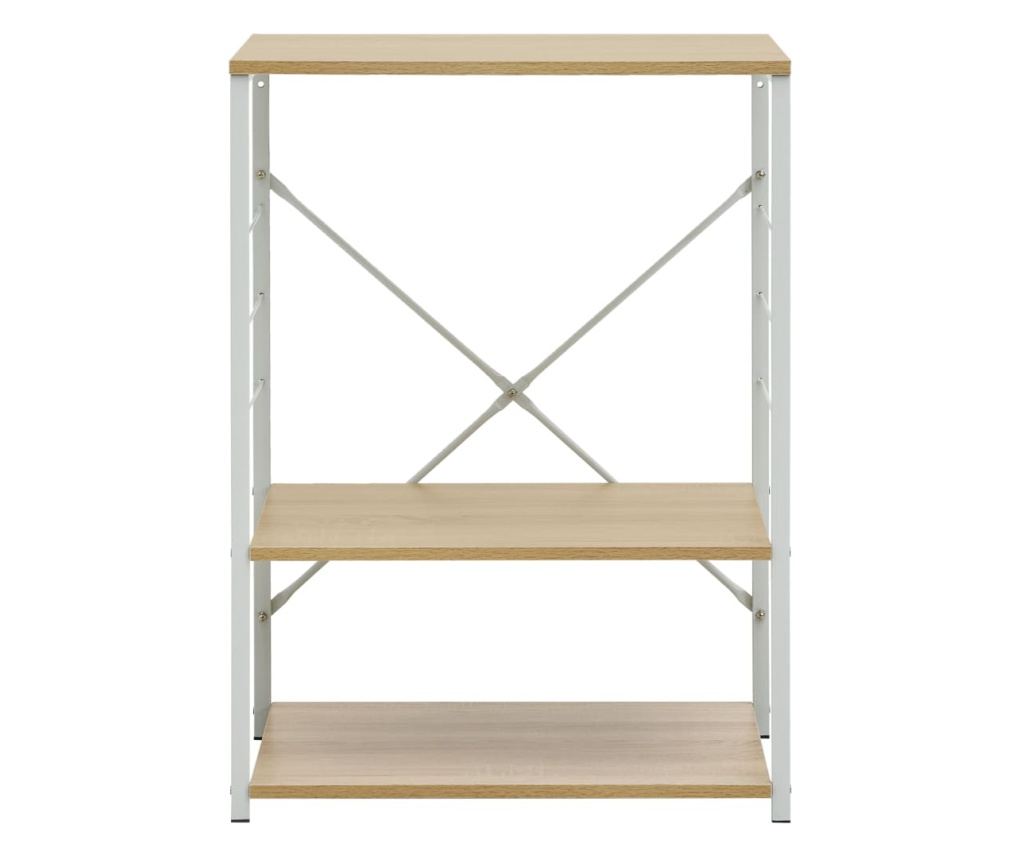 Mikrohullámú sütő szekrény, fehér és tölgy, 60 x 39,6 x 79,5 cm, forgácslap - 3