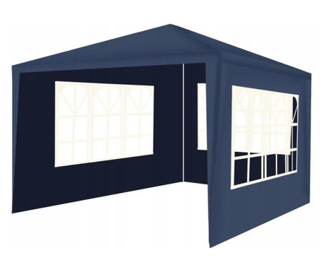 Pavilion gradina, 3x3x2,5 m, cu 3 pereti laterali, albastru