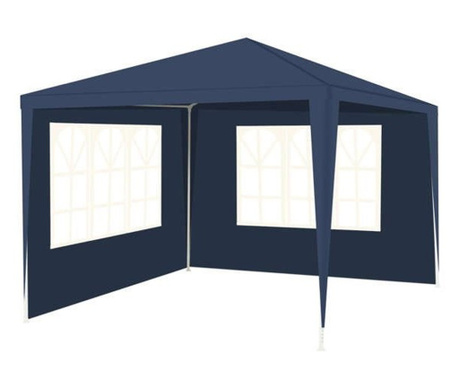 Pavilion gradina, 3x3x2,5 m, cu 2 pereti laterali, albastru