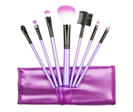 Set 7 Pensule Profesionale Luxury pentru Machiaj - Purple Addicted