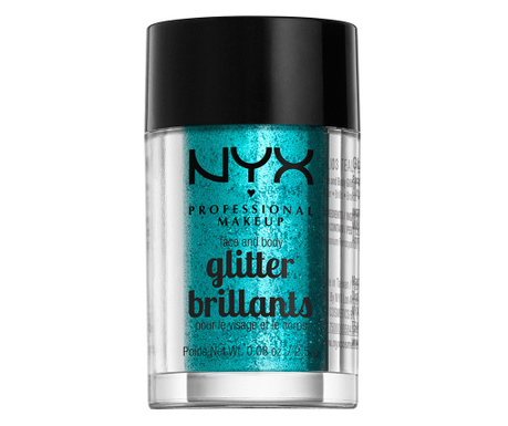 Sclipici pentru fata si corp NYX Professional Face & Body Glitter Teal, 2.5 g