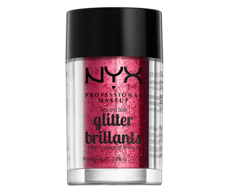 Sclipici pentru fata si corp NYX Professional Face & Body Glitter Red, 2.5 g