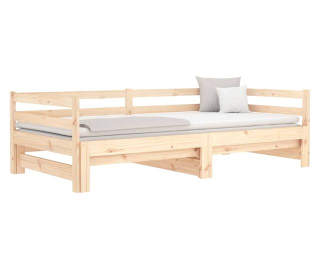 Разтегателно легло за дневна 2x(80x200) см Масивна борова дървесина