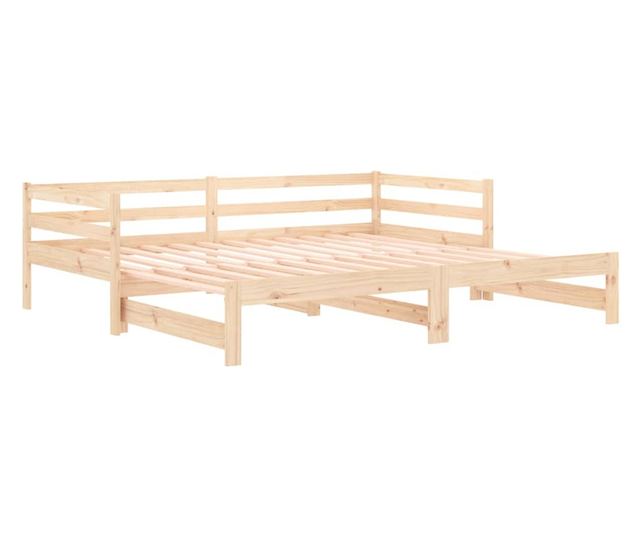 Разтегателно легло за дневна 2x(80x200) см Масивна борова дървесина