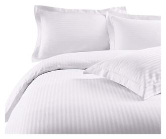 Husa pilota din damasc, dunga 1 cm, densitate 130 g/mp, Alb, 210/230cm Sofi 210/230cm