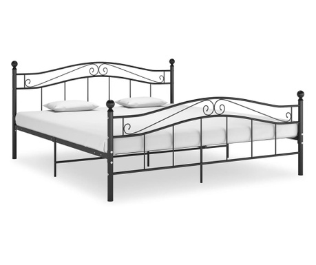Cadru de pat, negru, 200x200 cm, metal