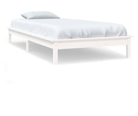 Okvir za krevet bijeli 100 x 200 cm od masivne borovine
