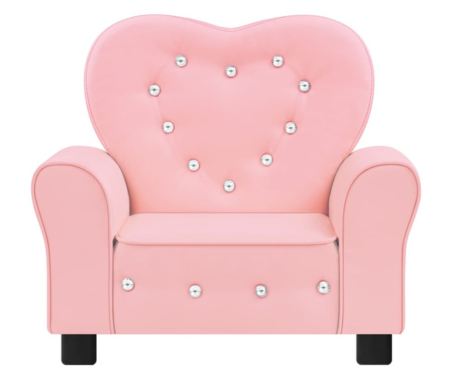 Canapea pentru copii, roz, piele ecologică
