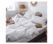 Lenjerie de pat pentru o persoana cu husa de perna dreptunghiulara, clean, bumbac ranforce, gramaj tesatura 120 g/mp, alb Sofi 1