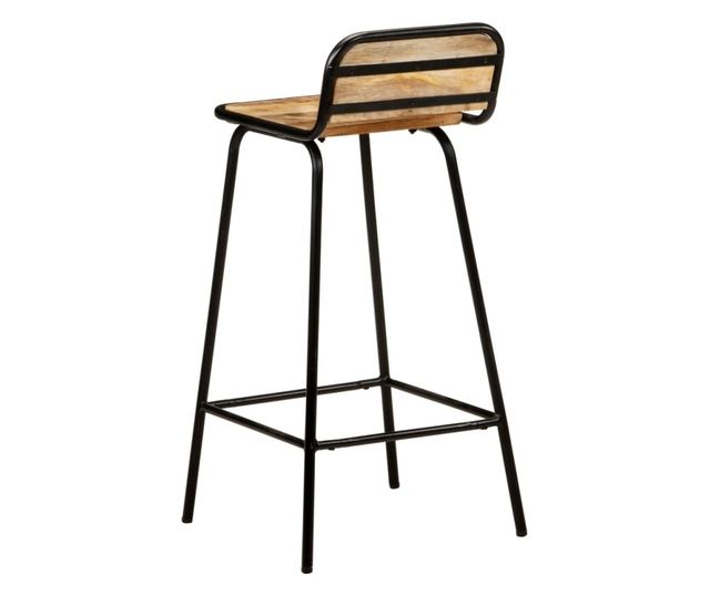 Barski stoli, 4 kosi, masiven mangov les