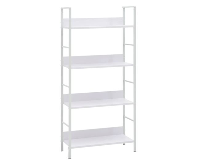 4 szintes fehér forgácslap könyvespolc 60 x 27,6 x 124,5 cm