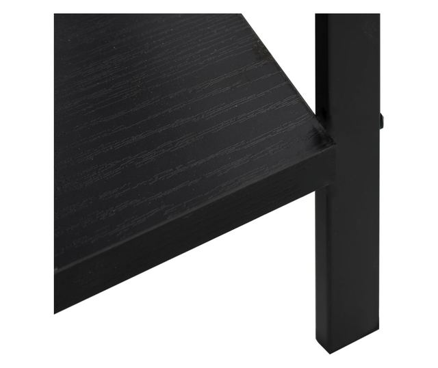 5 szintes fekete forgácslap könyvespolc 60 x 27,6 x 158,5 cm