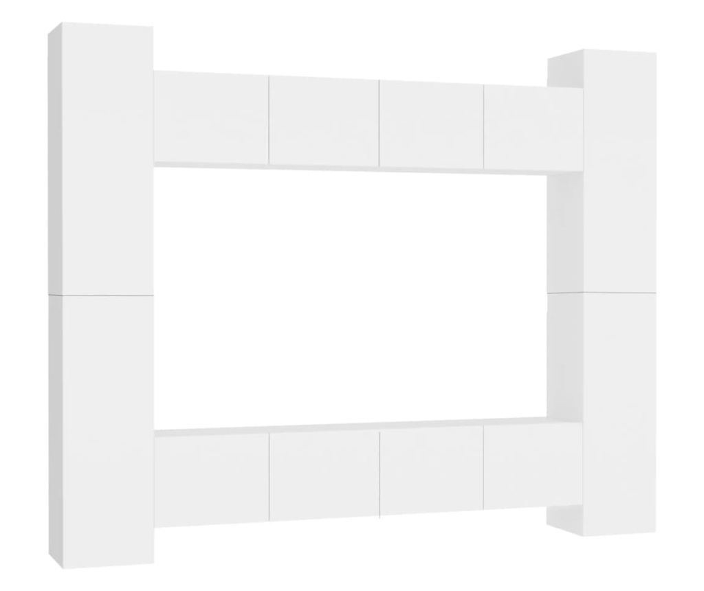 Set TV ormarića, 8 komada, bijeli, iverica - 2