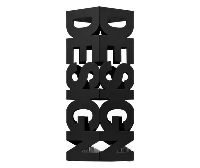 Stalak za kišobrane s natpisom Design čelični crni