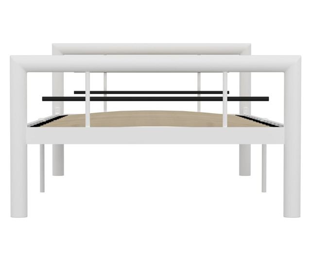 Okvir za krevet bijelo-crni metalni 90 x 200 cm