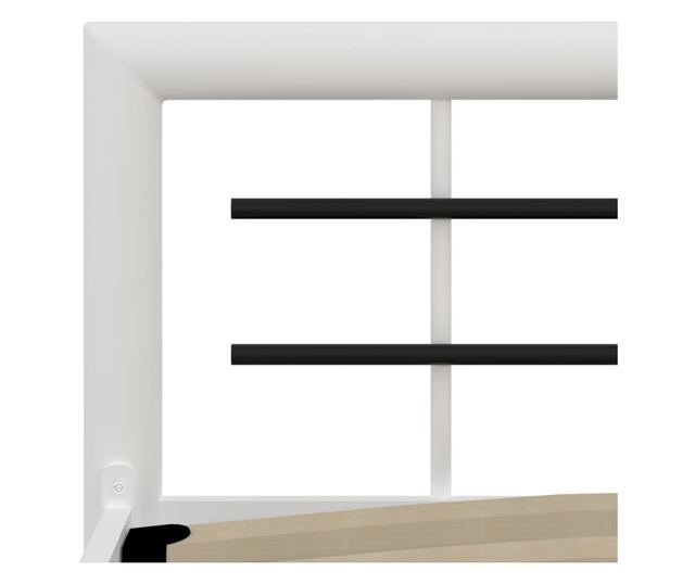 Okvir za krevet bijelo-crni metalni 90 x 200 cm