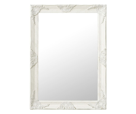 Nástěnné zrcadlo barokní styl 60 x 80 cm bílé