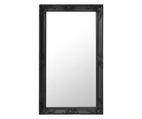 Nástěnné zrcadlo barokní styl 60 x 100 cm černé
