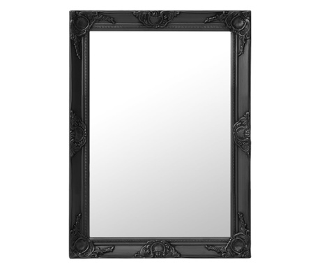 Nástěnné zrcadlo barokní styl 60 x 80 cm černé