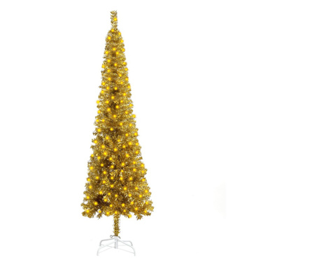 Brad de Crăciun cu LED-uri, auriu, 180 cm