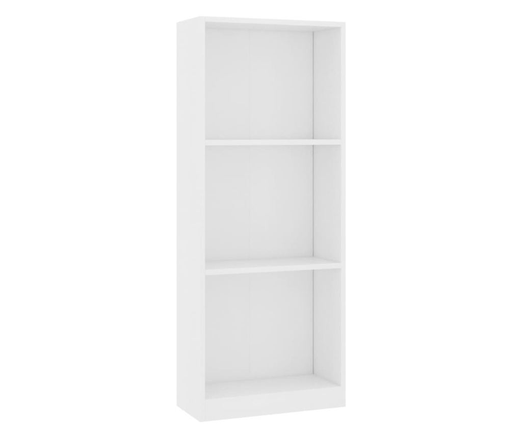 3-szintes fehér forgácslap könyvszekrény 40 x 24 x 108 cm - 2