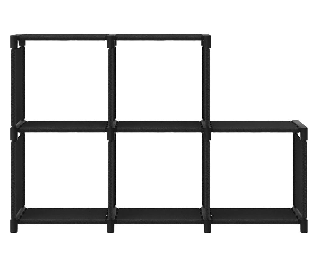 Стелаж за излагане, 5 кубчета, черен, 103x30x72,5 см, плат - 2