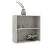 Bibliotecă cu 2 rafturi, gri beton, 80 x 30 x 76,5 cm, PAL