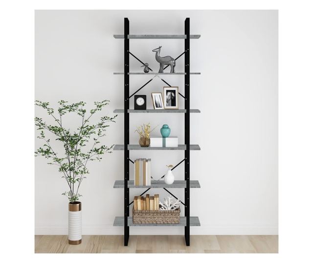 Dulap înalt, gri sonoma, 80x30x210 cm, lemn compozit