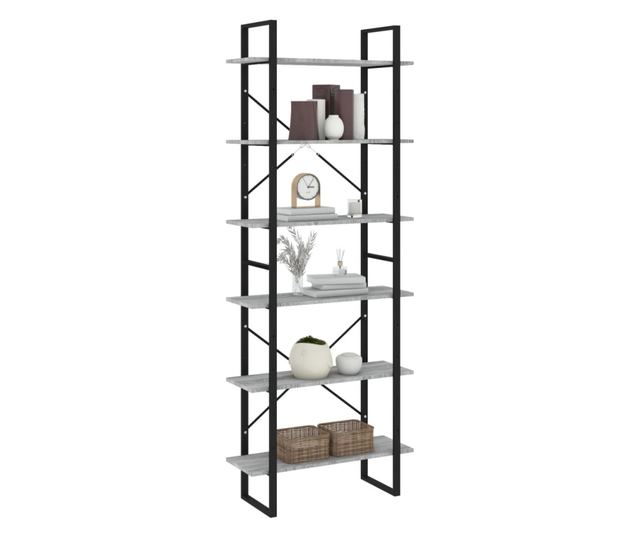 Dulap înalt, gri sonoma, 80x30x210 cm, lemn compozit