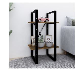 Bibliotecă 2 niveluri stejar fumuriu 40x30x70 cm lemn compozit